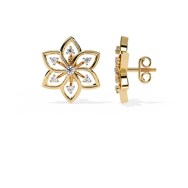  Whispering Flora Diamond Stud Earrings