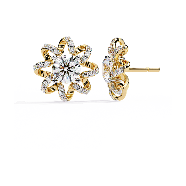  Petal Bloom Diamond Cluster Studs