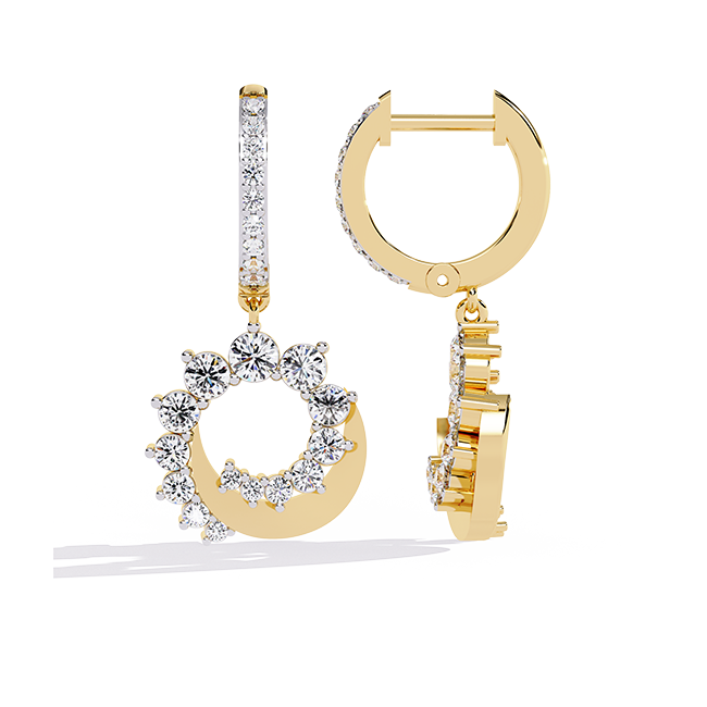  Orbiting Grace Diamond Drop Hoops