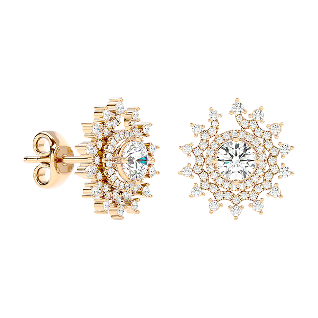  Solstice Radiance Diamond Halo Earrings
