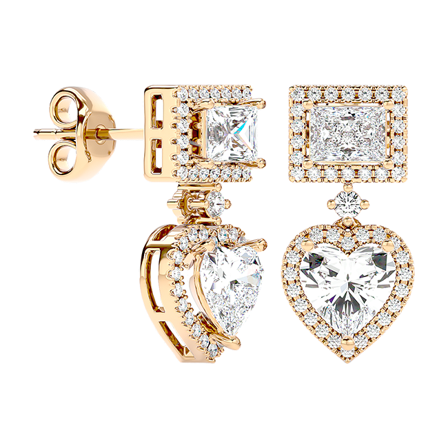  Royal Heartbeat Vintage Diamond Earrings