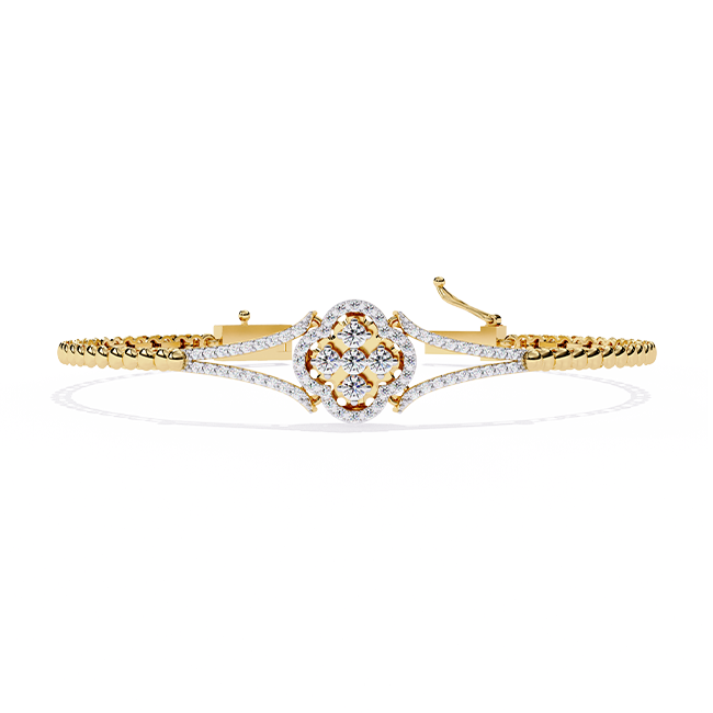 Solitaire Cluster Diamond Bracelet
