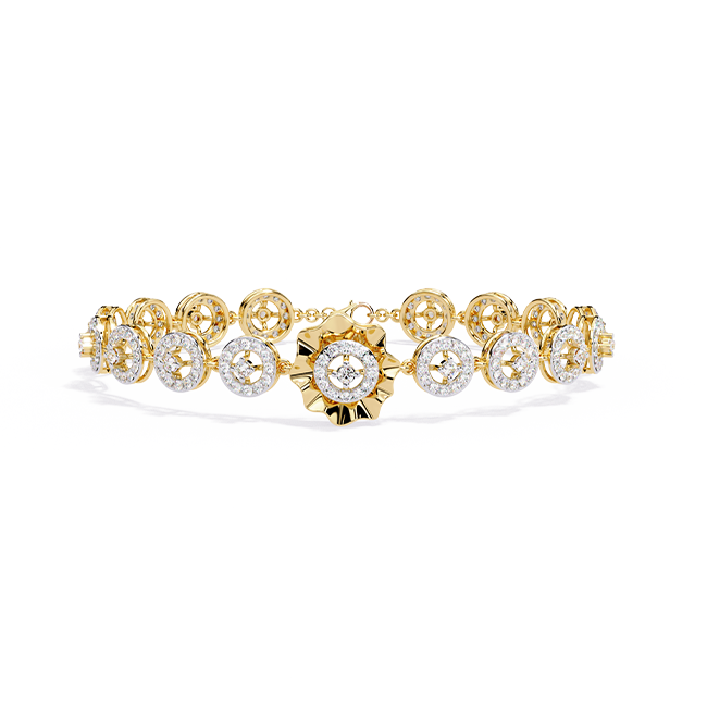 Petal and Pave Diamond Bracelet