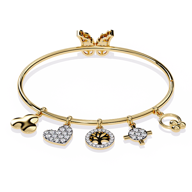 Whimsical Diamond Charm Bracelet
