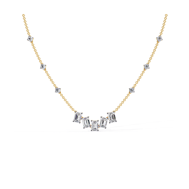 Baguette Cluster Necklace