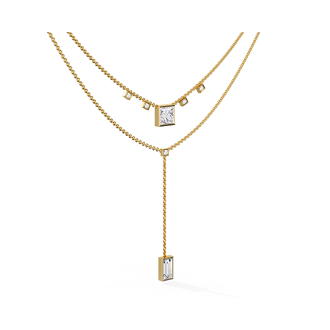 Double Layer Drop Pendant Necklace
