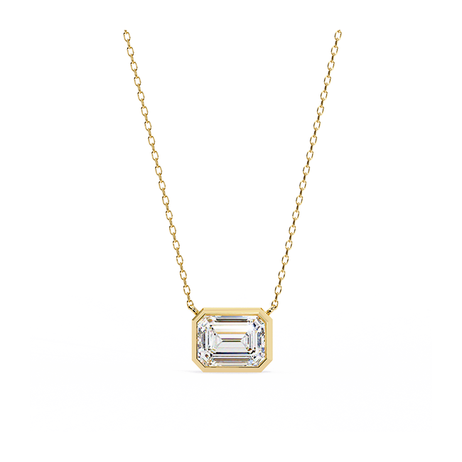 Bezel Set Emerald Cut Pendan