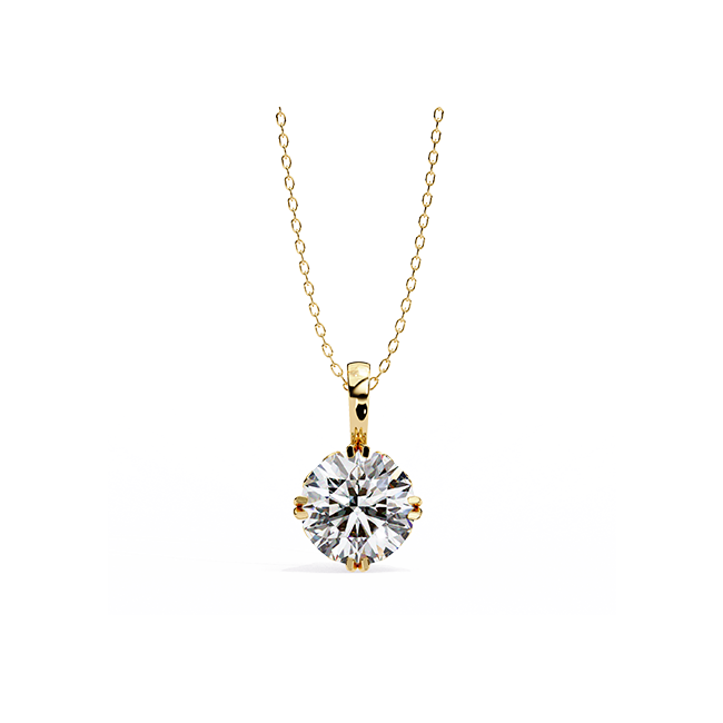 Round Brilliant Four-Prong Solitaire Pendant