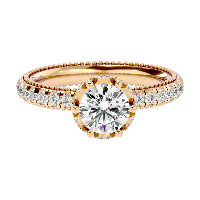 Delicate Pave Solitaire Ring