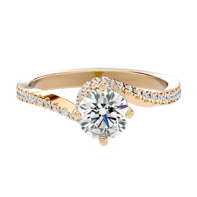 Swirl Bypass Solitaire Ring
