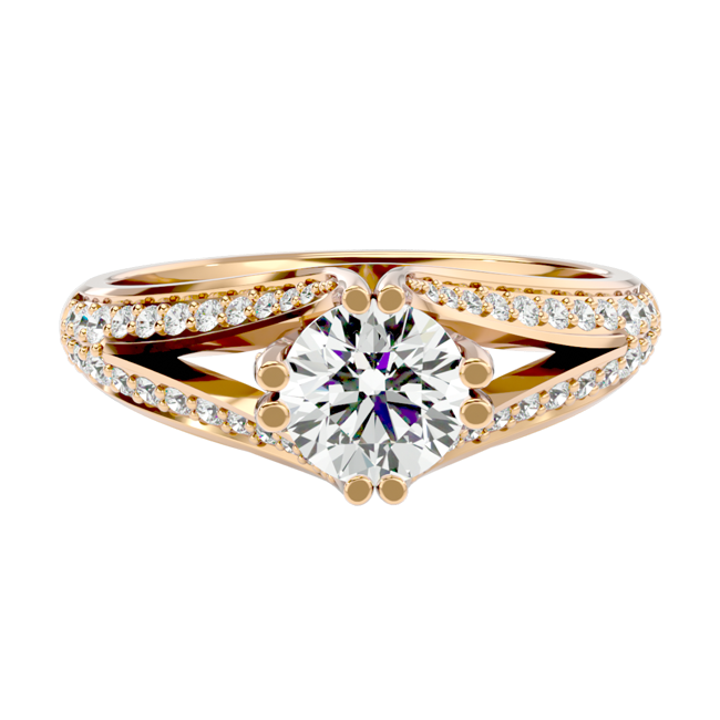 V-Split Shoulder Diamond Ring