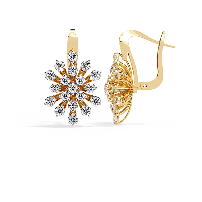 Radiant Sunburst Diamond Earrings