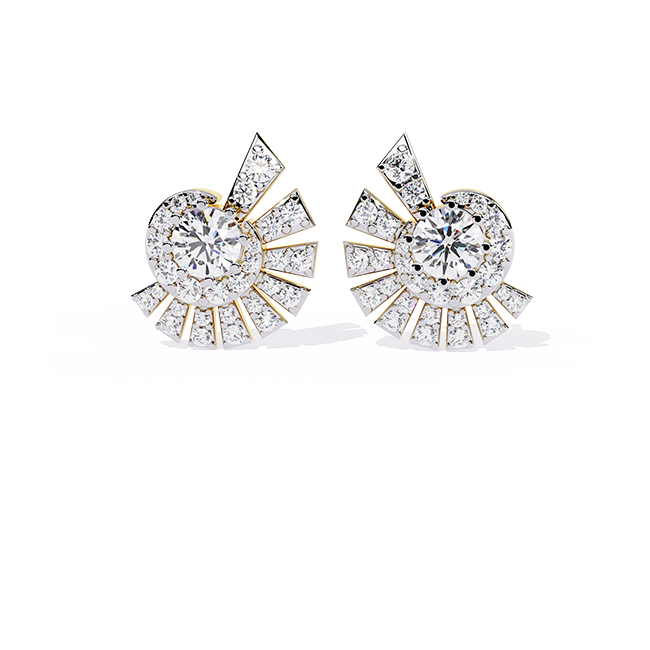 Radiant Spiral Diamond Studs