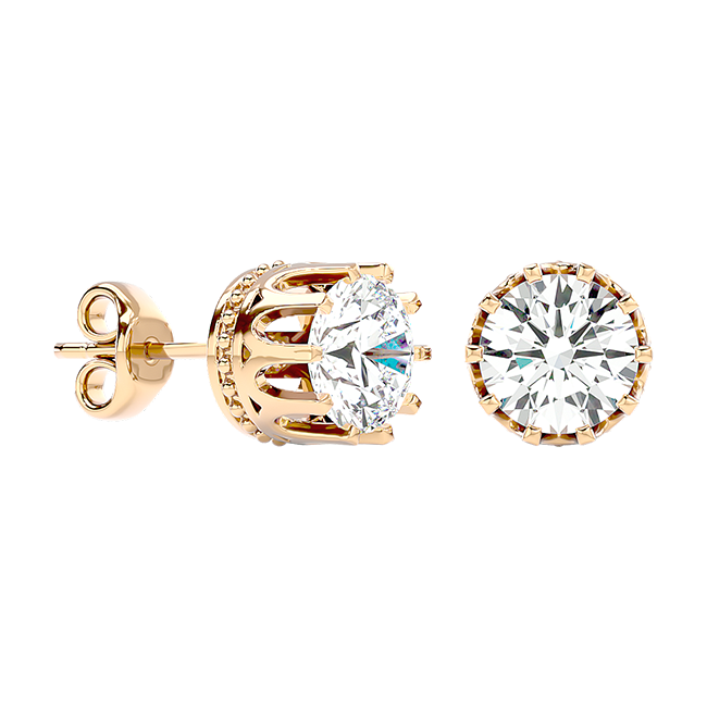 Regal Crown Solitaire Studs