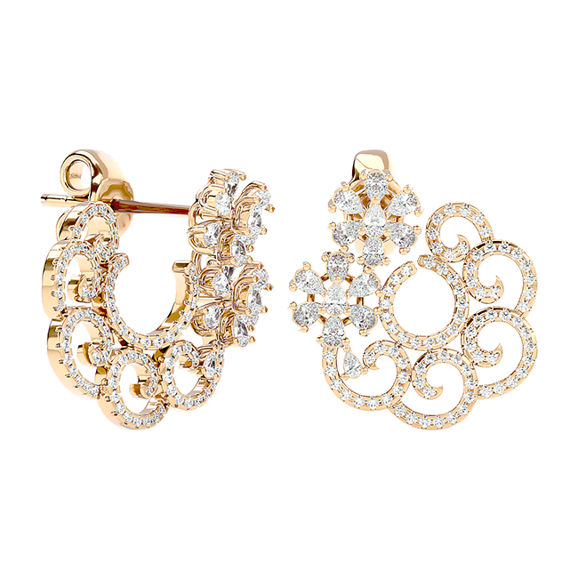 Lattice Hoop Studs