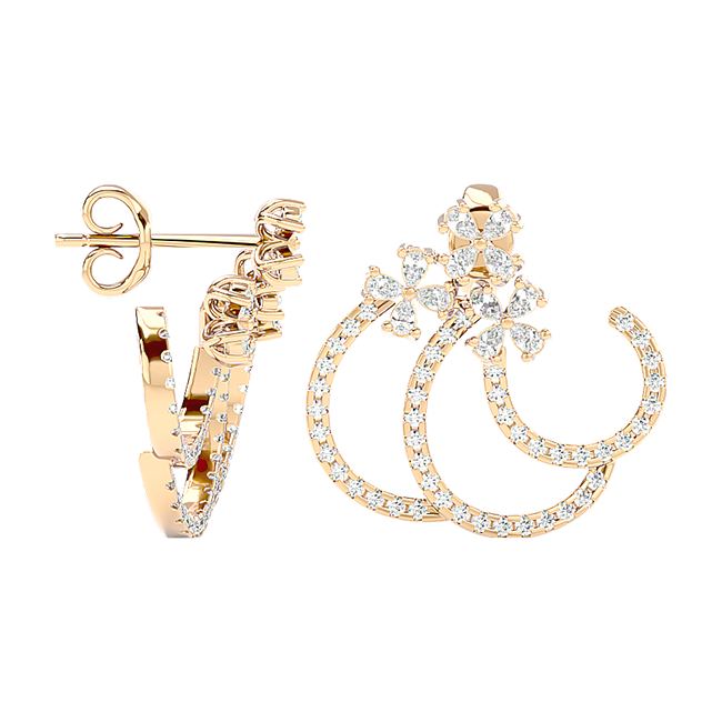 Double Hoop Glam Studs
