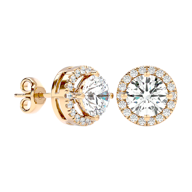 Double Halo Round Studs