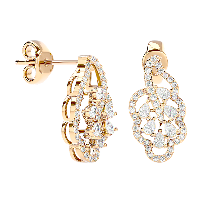 Twisted Diamond Drop Studs