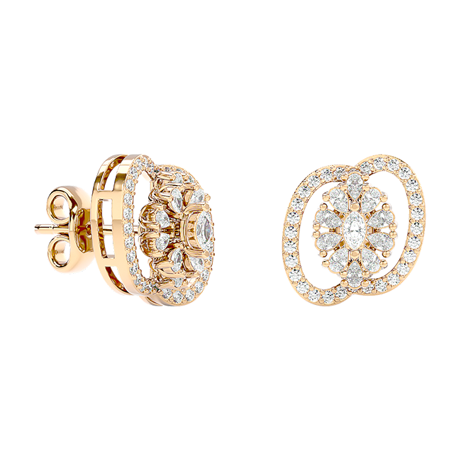  Oval Cluster Studs