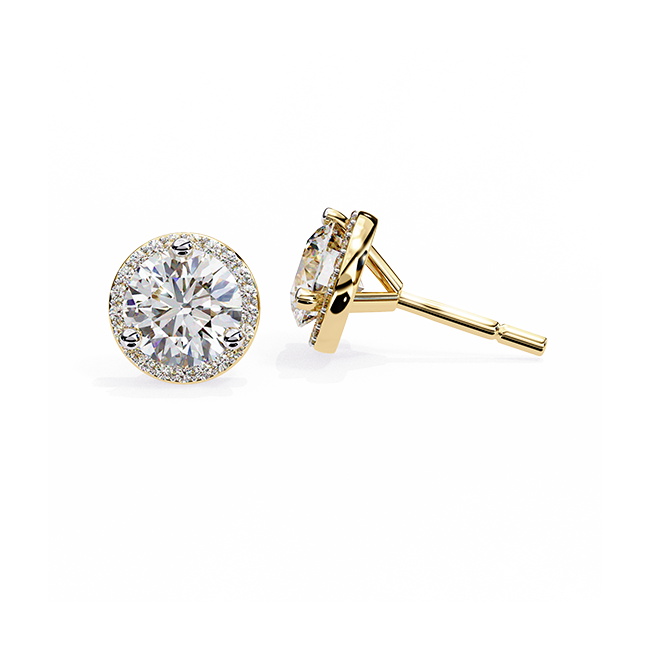 Round Halo Pavé Studs
