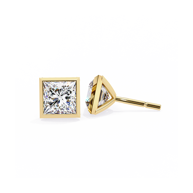 Princess Bezel Studs
