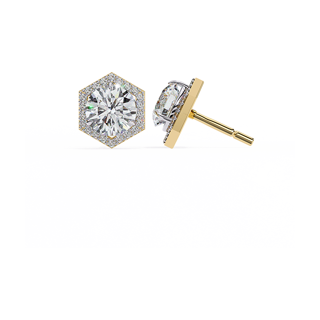 Hexagon Halo Studs