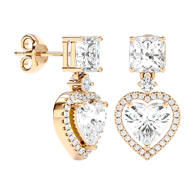 Heart Halo Drop Earrings
