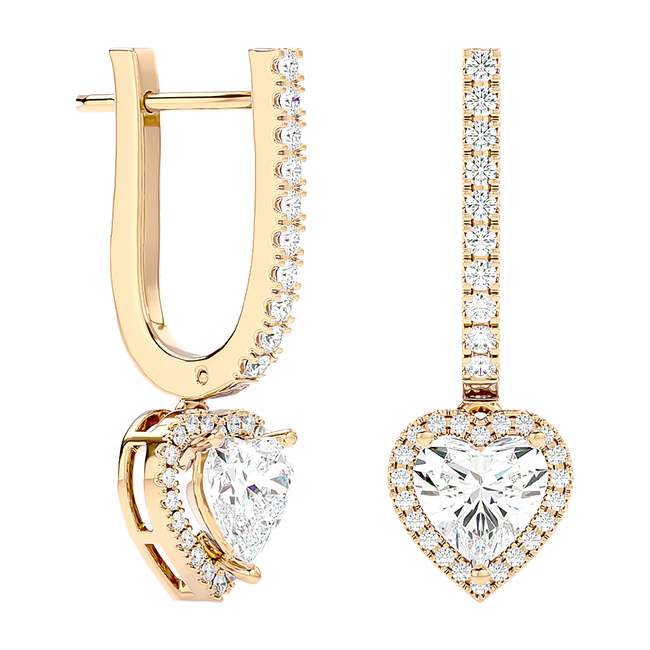 Heart Drop Pavé Earrings