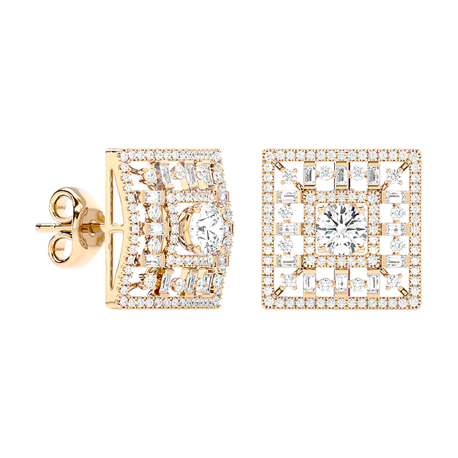 Square Cluster Studs
