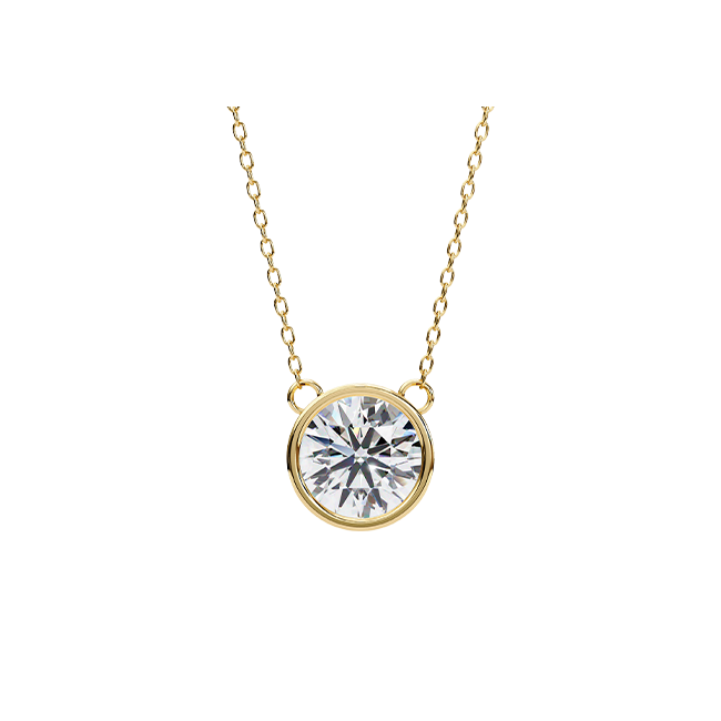 Bezel Set Round Solitaire Pendant (Large Bezel)