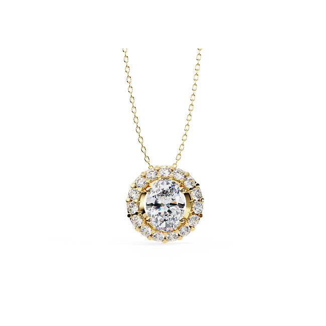  Oval Halo Pendant