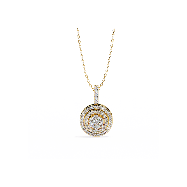 Circular Double Halo Pendant