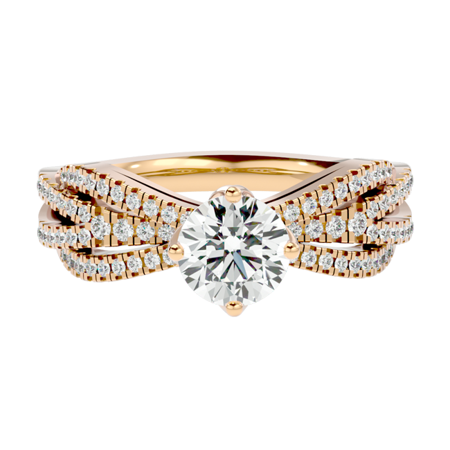 Braided Pave Bypass Diamond Ring