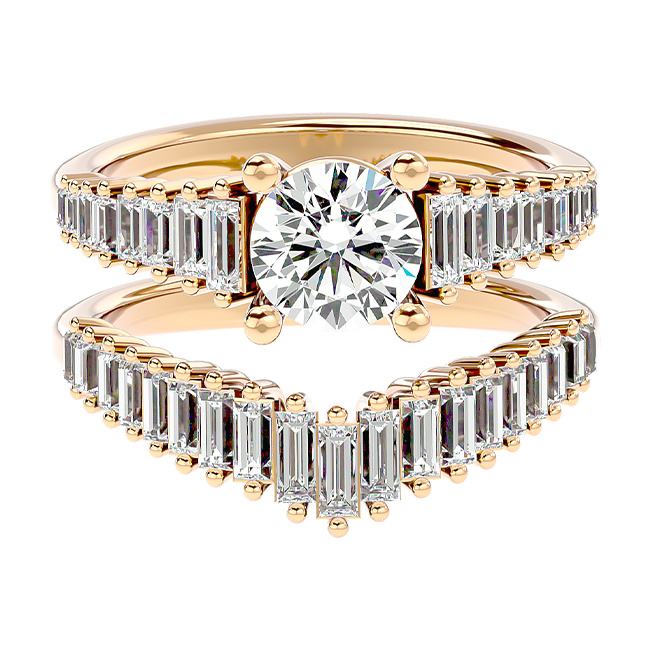 Baguette V-Contour Ring