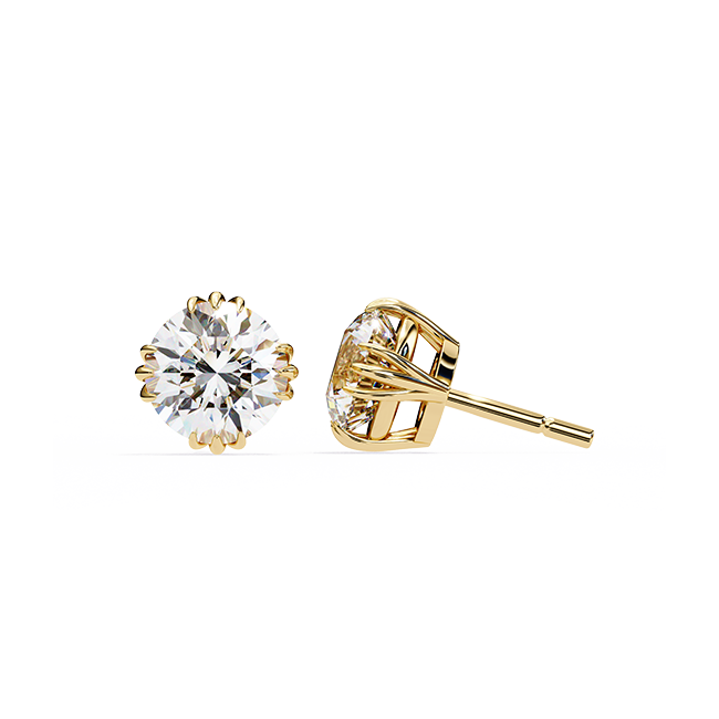Petite Round Solitaire Studs