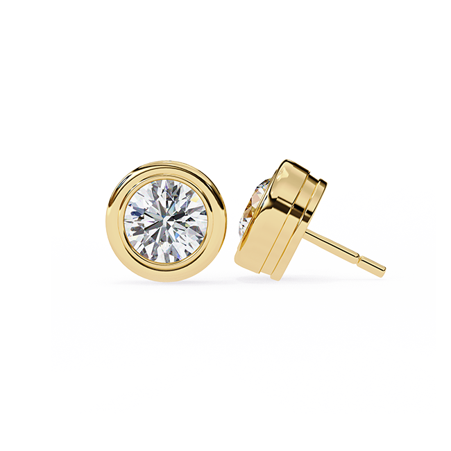 Bezel-Set Diamond Studs