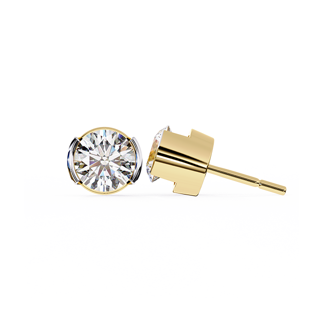 Tapered Bezel Diamond Studs