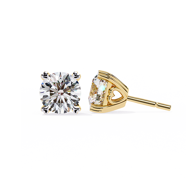 Round Solitaire Studs (Basket Setting)