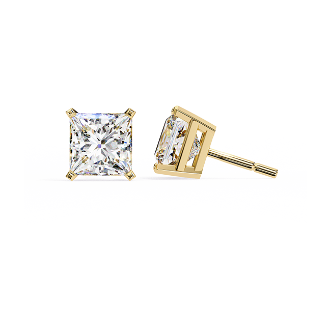 Princess-Cut Diamond Studs