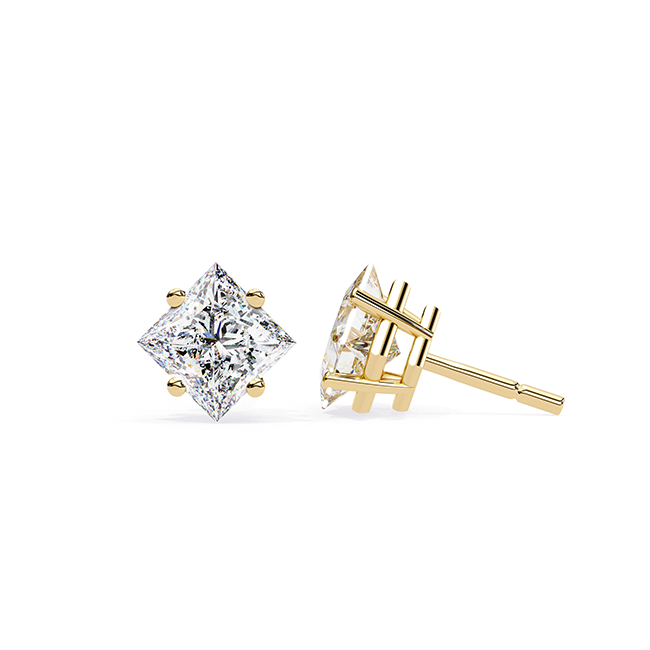 Princess-Cut Solitaire Studs
