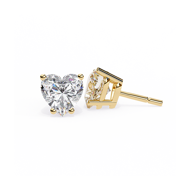 Heart-Shaped Diamond Studs